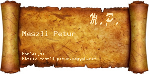 Meszli Petur névjegykártya